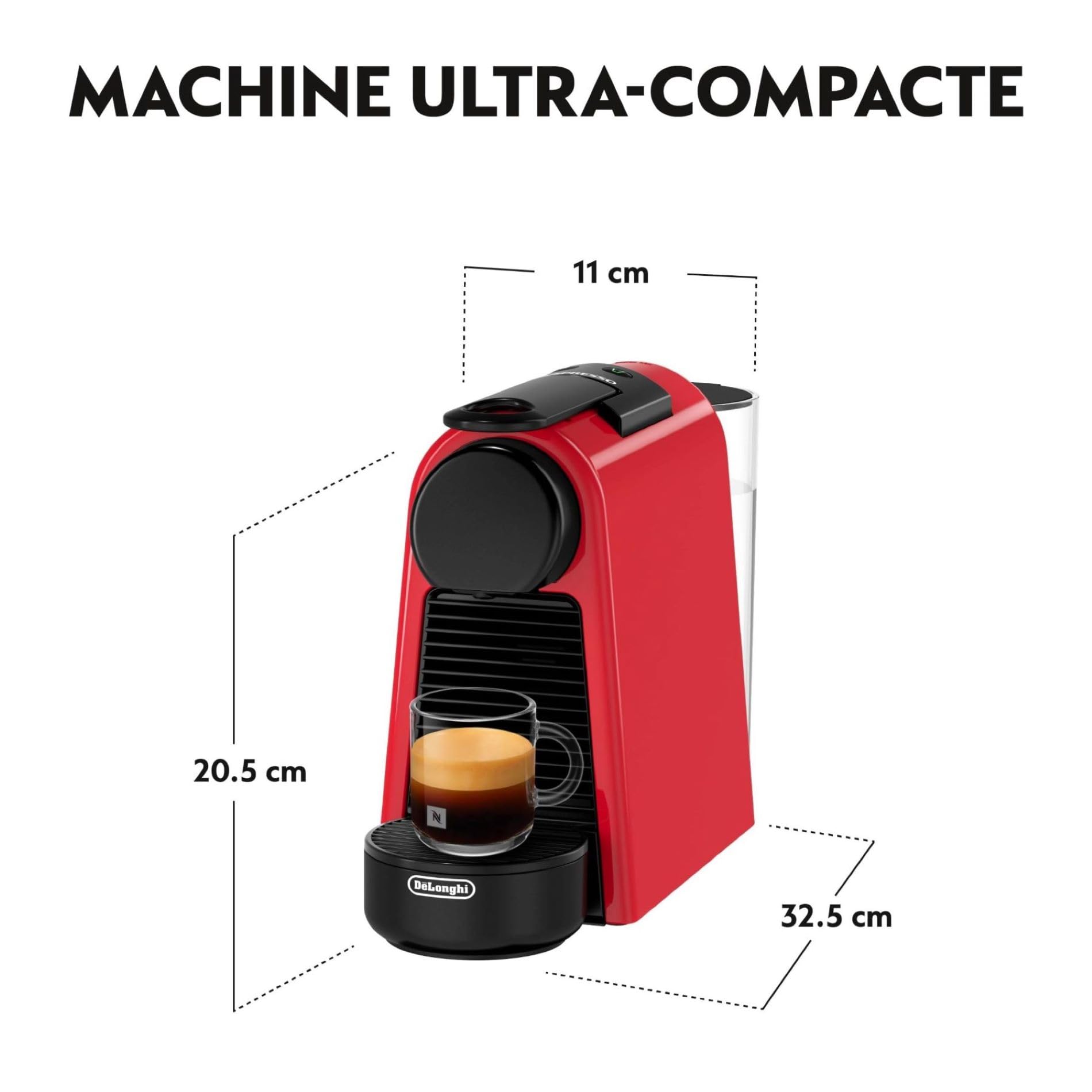 Machine à Café Essenza Mini Rouge Rubis, 19 Bars, Arrêt Automatique, EN85.R, Rouge