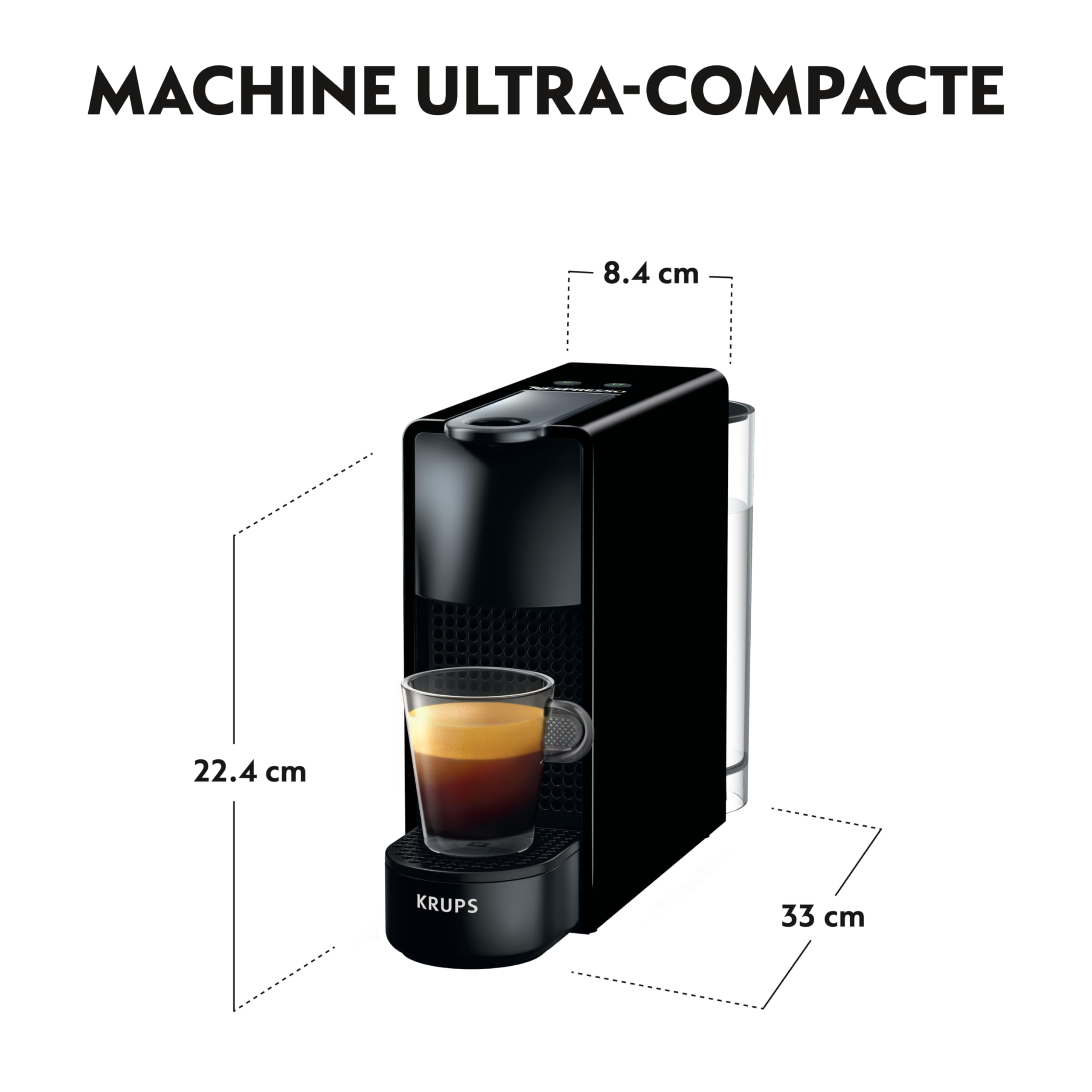 Machine à Café Essenza Mini Noir, 19 Bars, Design Compact, Expresso et Lungo, Arrêt Automatique, YY2910FD