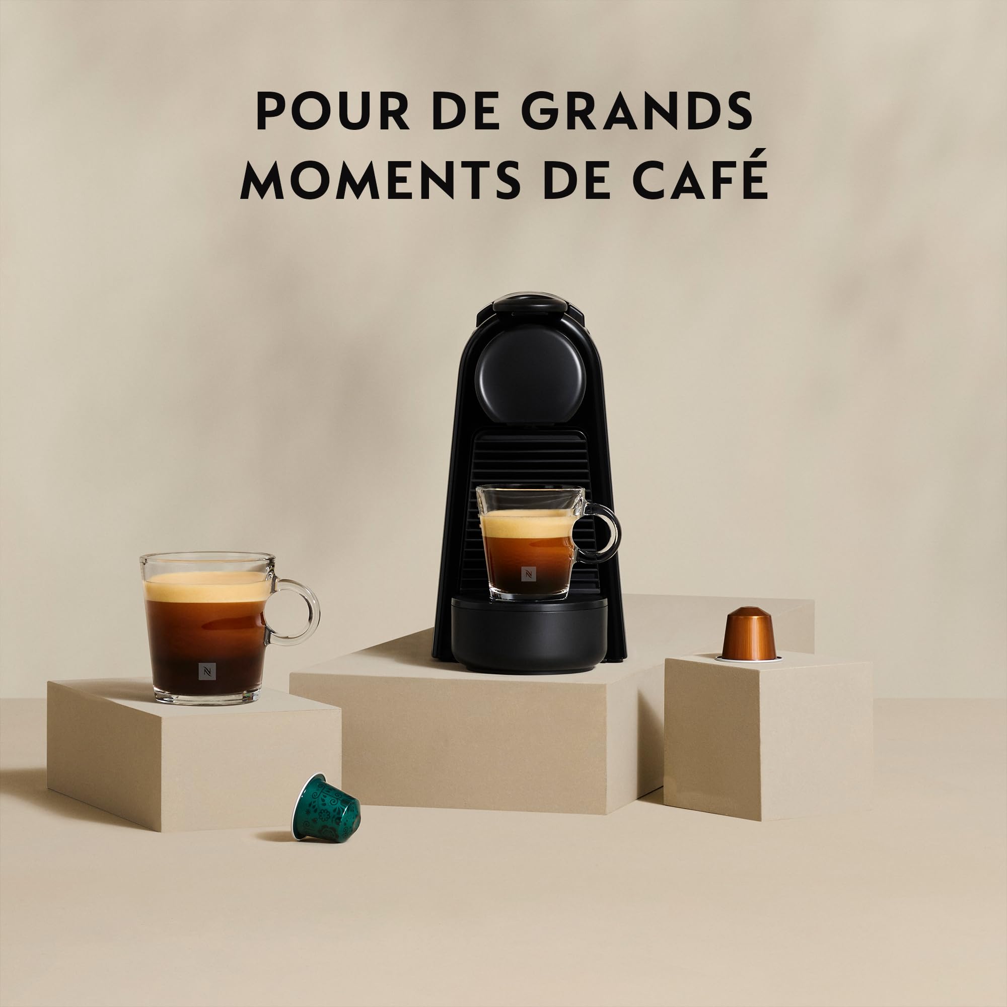 Essenza Mini - Machine à Café à Capsules, Kit de Bienvenue Inclus, Design Compact, Pression 19 Bars, Noir Mat, EN85.BKMT