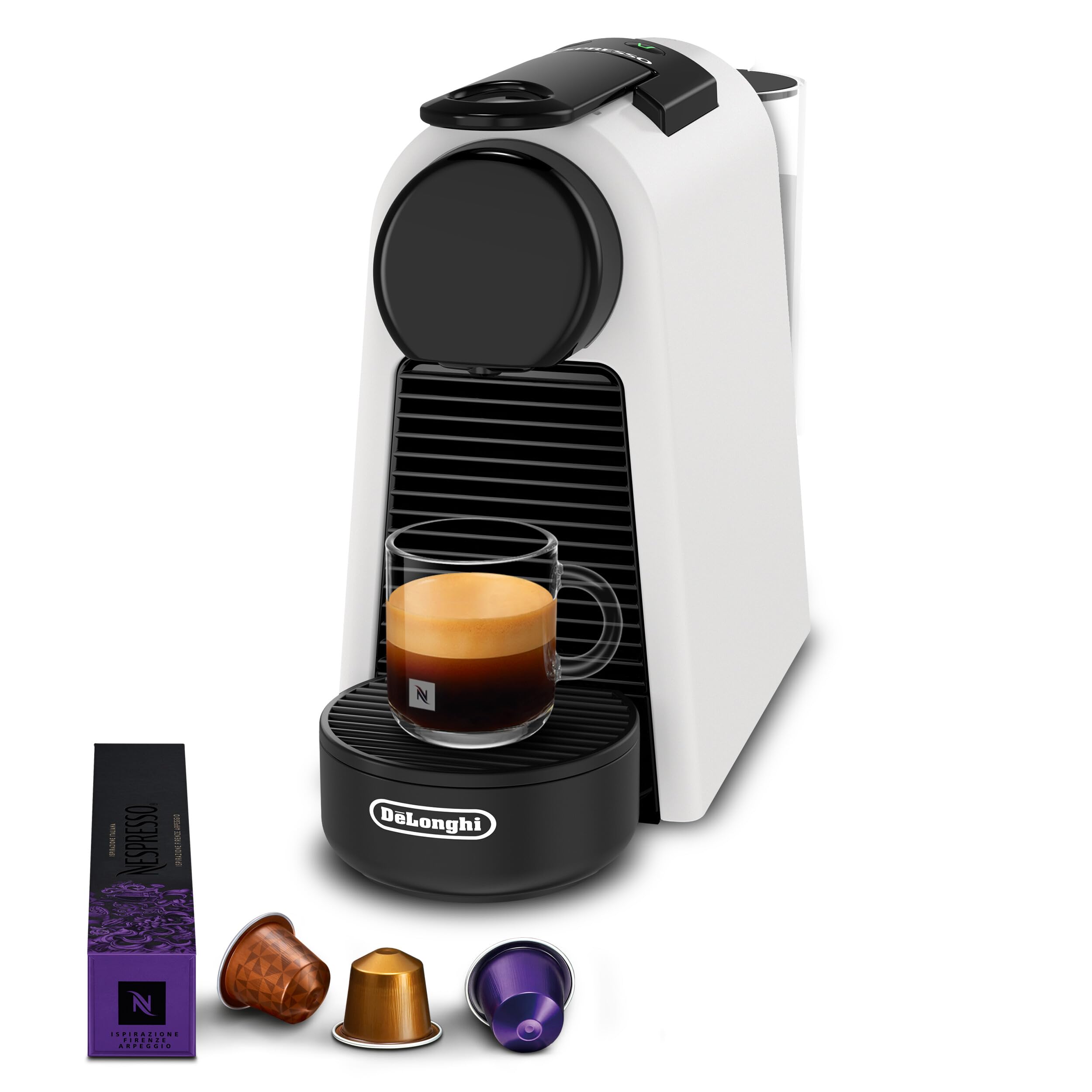 Essenza Mini Machine à café automatique, machine à capsules monotasse, pression 19 bars, blanc mat, EN85.WMT