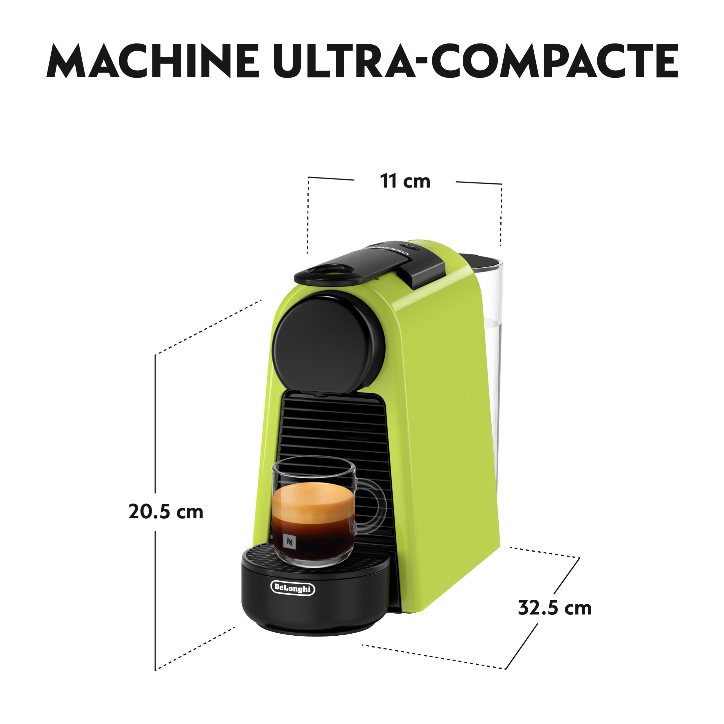 Machine à Café Essenza Mini Vert, 19 Bars + Kit de Bienvenue, EN85.L, Citron Vert