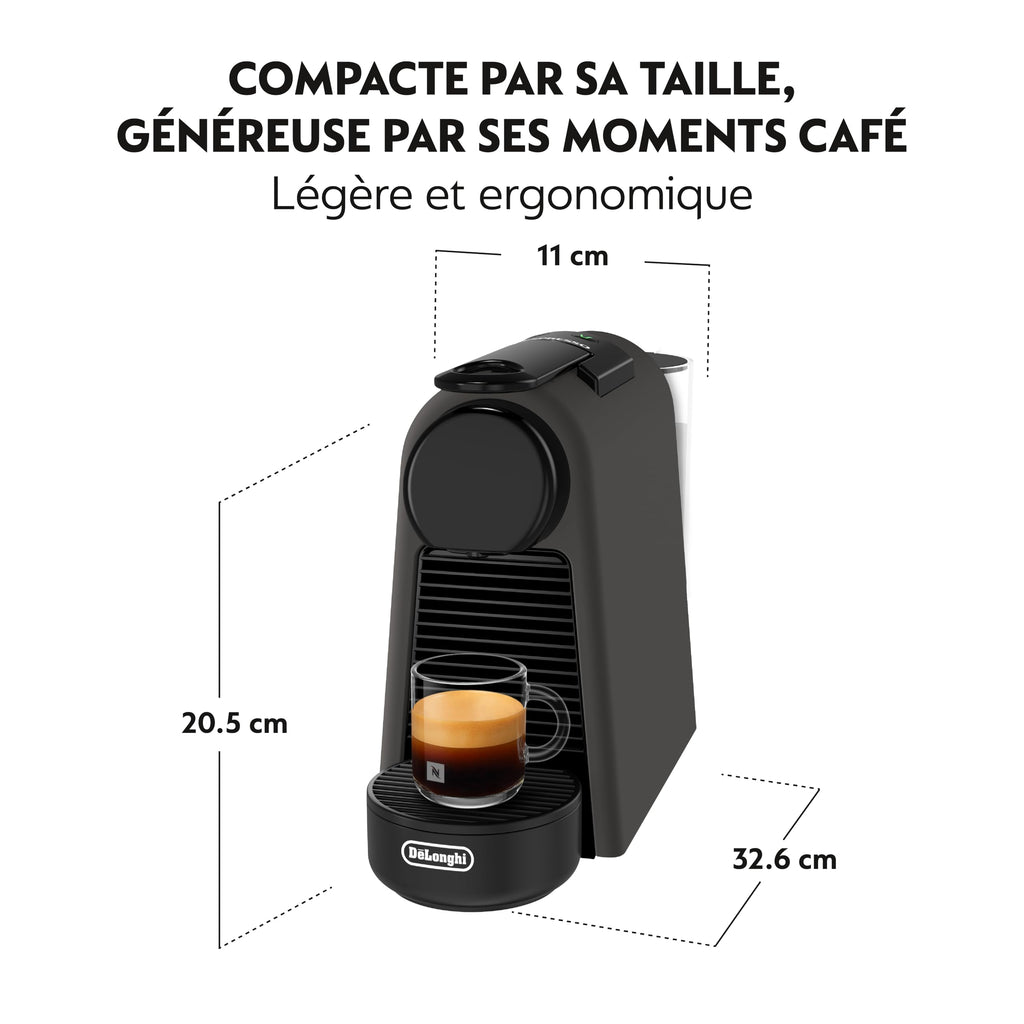 Essenza Mini - Machine à Café à Capsules, Kit de Bienvenue Inclus, Design Compact, Pression 19 Bars, Noir Mat, EN85.BKMT