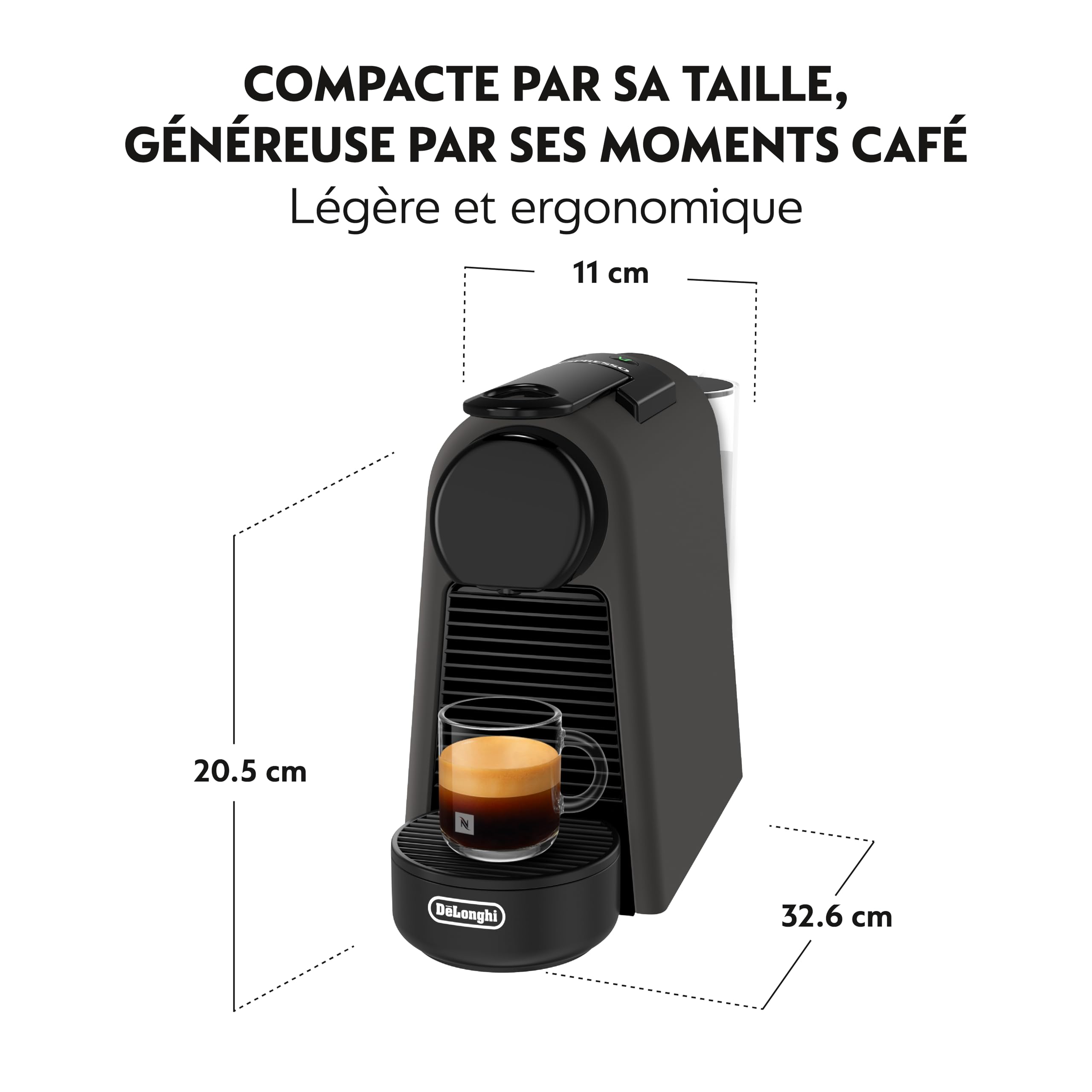 Essenza Mini - Machine à Café à Capsules, Kit de Bienvenue Inclus, Design Compact, Pression 19 Bars, Noir Mat, EN85.BKMT