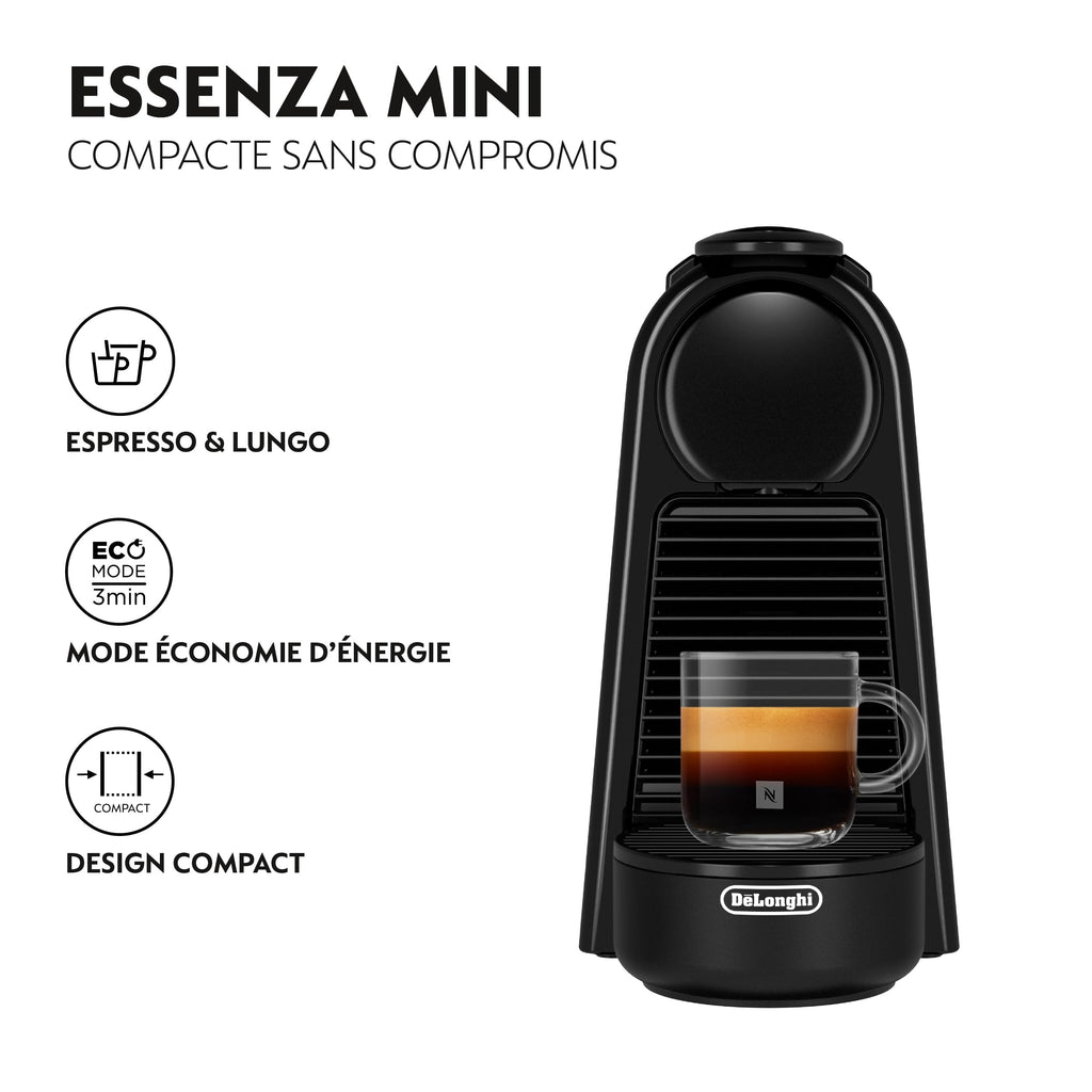 Machine à Café Essenza Mini Noir Piano, 19 Bars, Design Compact, Expresso et Lungo, EN85.B, Noir