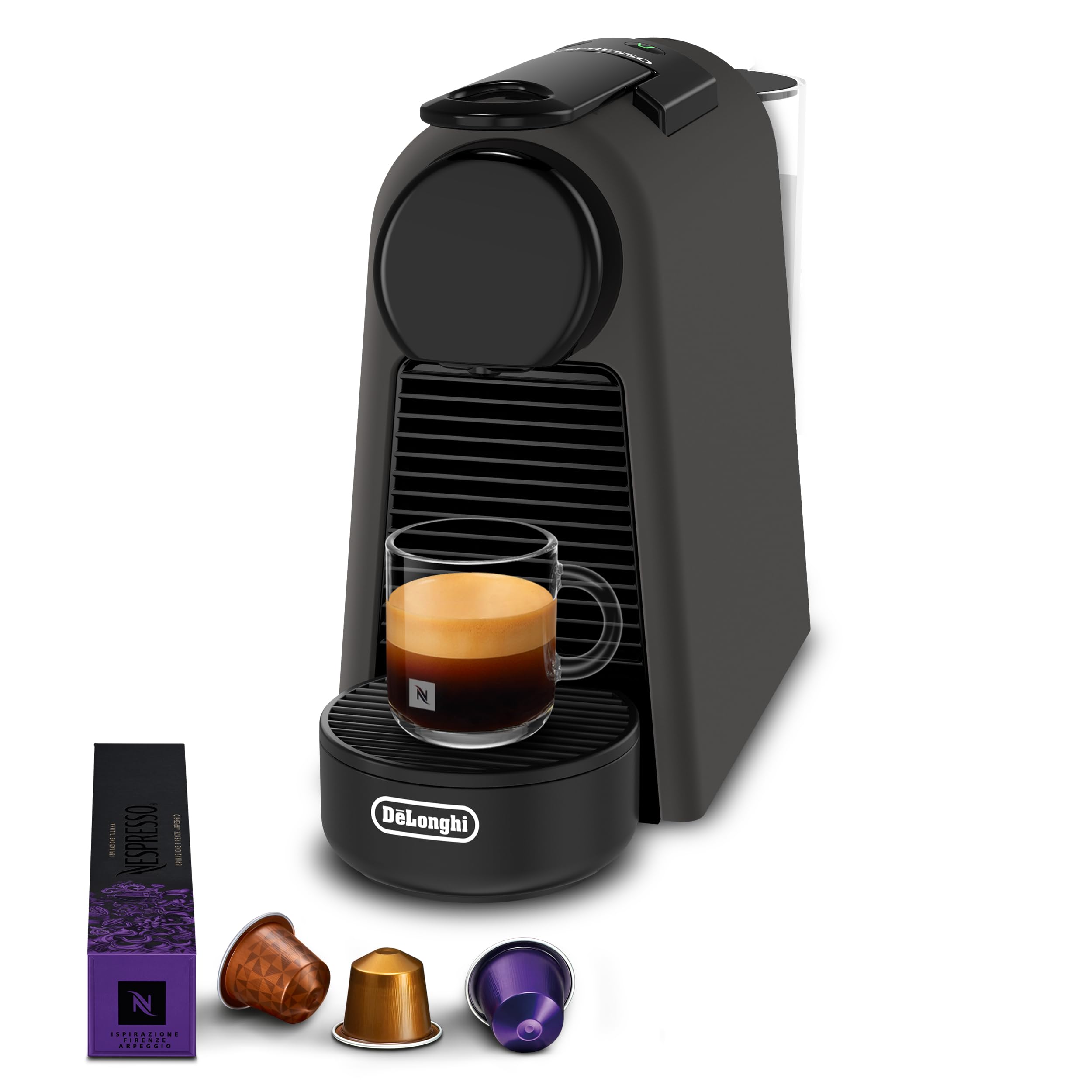 Essenza Mini - Machine à Café à Capsules, Kit de Bienvenue Inclus, Design Compact, Pression 19 Bars, Noir Mat, EN85.BKMT