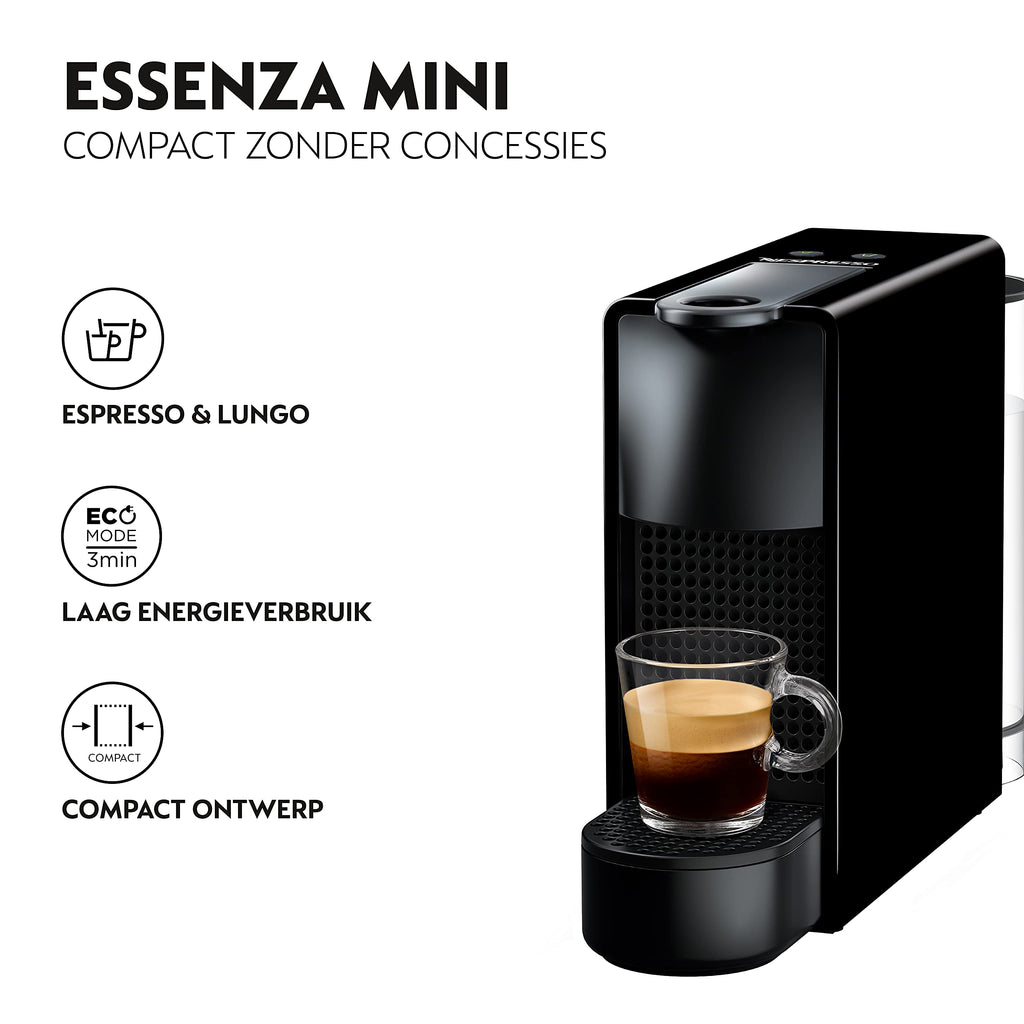 Machine à Café Essenza Mini Noir Cafetière à Capsules XN110810, Noir